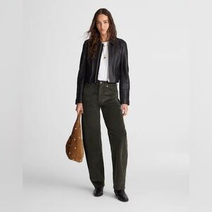 Madewell The Petite Balloon Pant in Corduroy in Graphite Green Size 25P